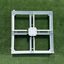 Base per Ombrellone da Giardino con Ruote 87x87 cm in Ferro Verniciato Bianco