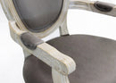 Poltrona Constance in Velluto Taupe 55x46x96 h cm in Legno Tortora