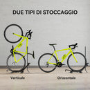 Rastrelliera per Bici Regolabile 75x41x71-81 cm con Tubo di Supporto in Acciaio e Plastica Nero 