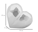 Vaso Heart Silver 19x9x18 cm in Resina Argento      