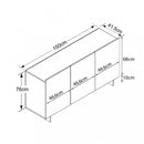 Credenza Carlile Antracite e Rovere Chiaro 150x40x76 h cm in Truciolare bilaminato Nero