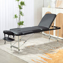 Lettino da Massaggio Fisioterapia Pieghevole Altezza Regolabile 215x60x61-84 cm Struttura in Alluminio Nero 