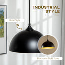 Set 2 Lampade a Sospensione Ø30x126 cm Altezza Regolabile in Metallo Nero