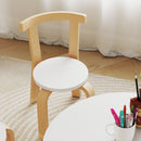 Set Tavolo e 4 Sedie per Bambini 3-8 Anni 5 pz con Bordi Arrotondati in Legno Bianco      