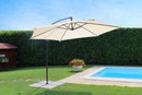 Ombrellone da Giardino Eris Decentrato Ø3 m in Acciaio Nero Telo Beige