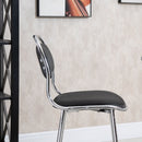 Set 2 Sgabelli Alti da Bar 42,5x48,5x104 cm in Metallo Nero