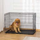 Trasportino in Acciaio per Animali Pieghevole Nero 122x77x82 cm 