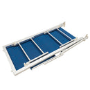 Lettino Mare con Parasole Richiudibile 181x71,5x38,5 cm in Alluminio PVC e Poliestere Blu Mélange Riccione      