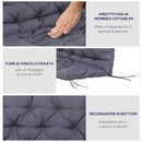 Cuscino da Giardino 2 Posti 132x110x10 cm con Schienale per Panche e Dondoli in Poliestere Grigio Scuro      