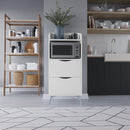 Mobile Multiuso 60x36x136 cm con 2 Cassetti e 1 Ripiano in Melamina Bianco      