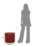 Puff con Contenitore London Rosso Ø46,5x44 cm in Pino e MDF e Spugna e Metallo e PU      