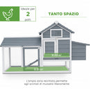 Pollaio Casetta per Galline Ovaiole 151,5x54x87cm in Legno Grigio Scuro      
