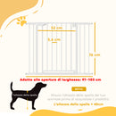 Cancello di Sicurezza per Bambini e Animali 76-103x76 cm Chiusura Automatica e Montaggio a Pressione Bianco      