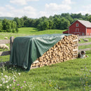 Telo Impermeabile 6x8 m con 28 Occhielli per Fissaggio in PE Resistente agli Strappi da 90 GSM Verde      