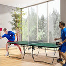 Tavolo da Ping Pong Pieghevole 274x152.5x72 cm con 8 Ruote 2 Racchette Palline e Rete      
