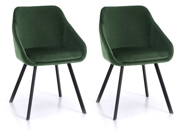 online Set 2 Sedie 51x44x77 cm in Similpelle Verde Petrolio