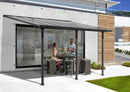 Tettoia 2,95x4,2 m in Alluminio Bianco Copertura in Policarbonato Grigio