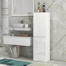 Mobile Bagno Alto a Colonna 35 x 25 x 120 cm con Ante e Ripiani Regolabili Laccato Bianco Lucido      