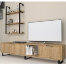 Parete attrezzata Zenon 180 cm porta tv e libreria rovere