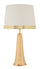 Lampada da Tavolo Tower Oro Ø30x54 cm in Ferro e Tessuto Oro e Bianco