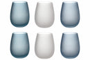 Set 6 Bicchieri Acqua Frosted in Vetro 500 ml Villa d'Este Home Tivoli Blue Dream