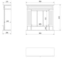 Camino a Bioetanolo da Pavimento 95x28x87 cm Flig San Diego Light Bianco