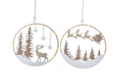 Set 6 Coroncine Decorative con Led Ø 16,5 cm in Legno e Plastica