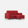 Divano 2 Posti con Pouf 168x145x85 cm Marrak in Tessuto Rosso