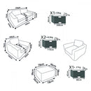 Set Salotto da Giardino Divano 2 Poltrone e Tavolino con Cuscini in Rattan Marrone