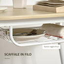 Set Tavolo e 2 Sedie  da Giardino in MDF e Acciaio Bianco e Legno