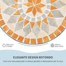 Tavolino Rotondo per Esterno Ø35,5x53,5 cm con Piano in Ceramica a Mosaico in Metallo Multicolore      