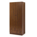 Armadio 180x60x90 cm 2 ante 2 cassetti noce antico