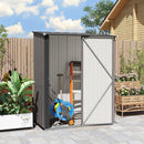 Casetta da Giardino 161,5x94,5x196 cm Porta Attrezzi con Catenaccio in Acciaio Grigio Chiaro      