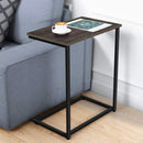 Tavolino Multiuso 46x24x64 cm in Metallo e Paulownia Slim Nero/Noce