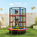 Trampolino per Bambini 3-6 Anni Ø160x190 cm con Rete di Sicurezza Senza Molle Multicolore      