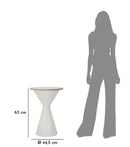 Tavolinetto White Double Ø44x63 cm in Ferro e Ceramica Bianco      