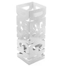 Portaombrelli Design Quadrato 49x15,5x15,5 cm Vaschetta Salvagoccia in Ferro Bianco      