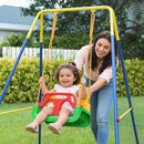 Altalena da Giardino per Bambini Trasformabile 3 in 1 Telaio in Metallo Verde      