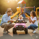 Macchina Elettrica per Bambini Fuoristrada Toyota Fj Cruiser 12V Telecomando Ruote in Gomma e Sedile in Pelle Rosa
