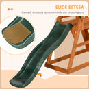 Set con Scivolo 2 Altalene da Giardino e Parete da Arrampicata per Bambini 261x269x228 cm in Legno