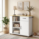 Mobile da Cucina 96,5x38x87 cm con Cassetto Armadietto e Ripiano Regolabile in MDF Bianco      