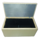 Baule Cassapanca Pouf Contenitore in Similpelle e Cristalli Renier Oro