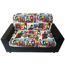 Divano 2 Posti Divanetto Attesa Design in Similpelle e Tessuto Renier Kube Comics Color