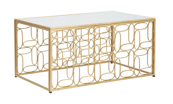 Tavolo da Caffé Bubbles 90x60x45 cm in Ferro e Specchio Oro e Argento prezzo