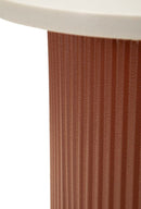 Tavolinetto Frankfurt Marble 35x37x53 cm in Metallo e MDF e Marmo Artificiale Rosso e Bianco      