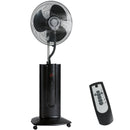Ventilatore a Piantana 3 in 1 Oscillante 45x38x130 cm con Nebulizzatore d'Acqua Telecomando e Timer 9h Nero      