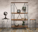 Libreria New Mexico 100x38x150,5 cm in Ferro e MDF Marrone e Grigio