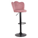 Set 2 Sgabelli 38x38x60/80 cm in Velluto Base Nera Cipria
