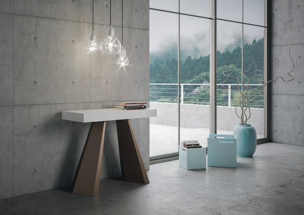 sconto Consolle Allungabile 90-196x40x77 cm in Nobilitato Bianco