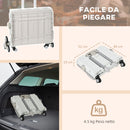 Carrello per Spesa Pieghevole con RuoteSaliscale in Alluminio Bianco      